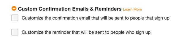 custom confirmations notifications reminders sign up sheets forms messages messaging groups
